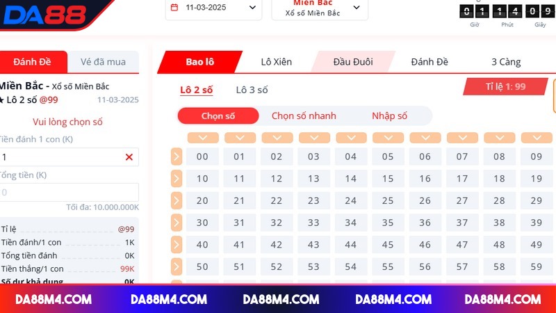 Lô Đề 3 Miền - Hình Thức Chơi Được Săn Đón Nhất Tại DA88 Lô đề 3 miền - Kết quả dự đoán thông qua các con số
